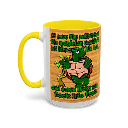 turtle race - Accent Mug (butterscotch wood finish)