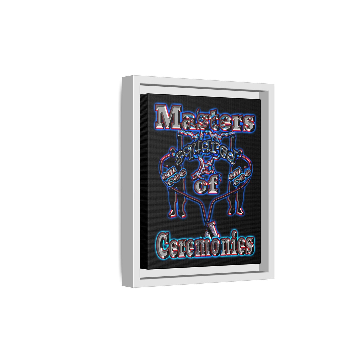 em cee squared - framed canvas art (black)