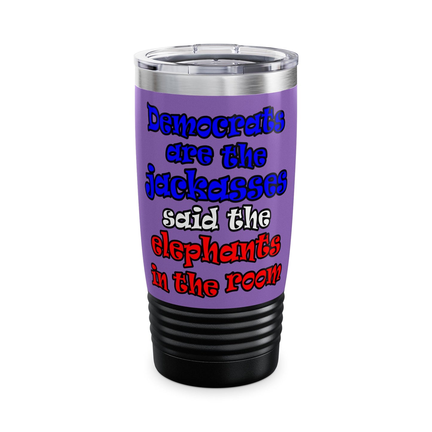 donkeys and elephants - Ringneck Tumbler, 20oz (light purple)