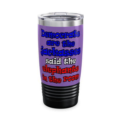 donkeys and elephants - Ringneck Tumbler, 20oz (light purple)