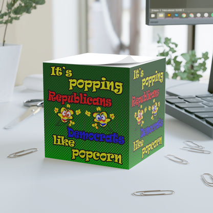 popping like popcorn - note cube (logo green)