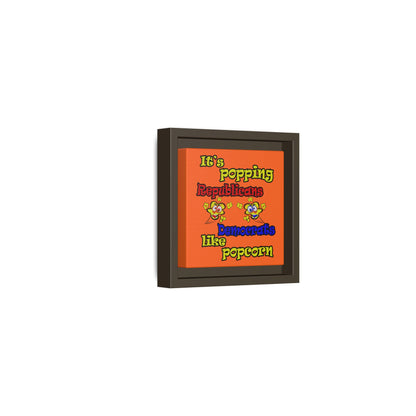 popping like popcorn - framed canvas art (orange)