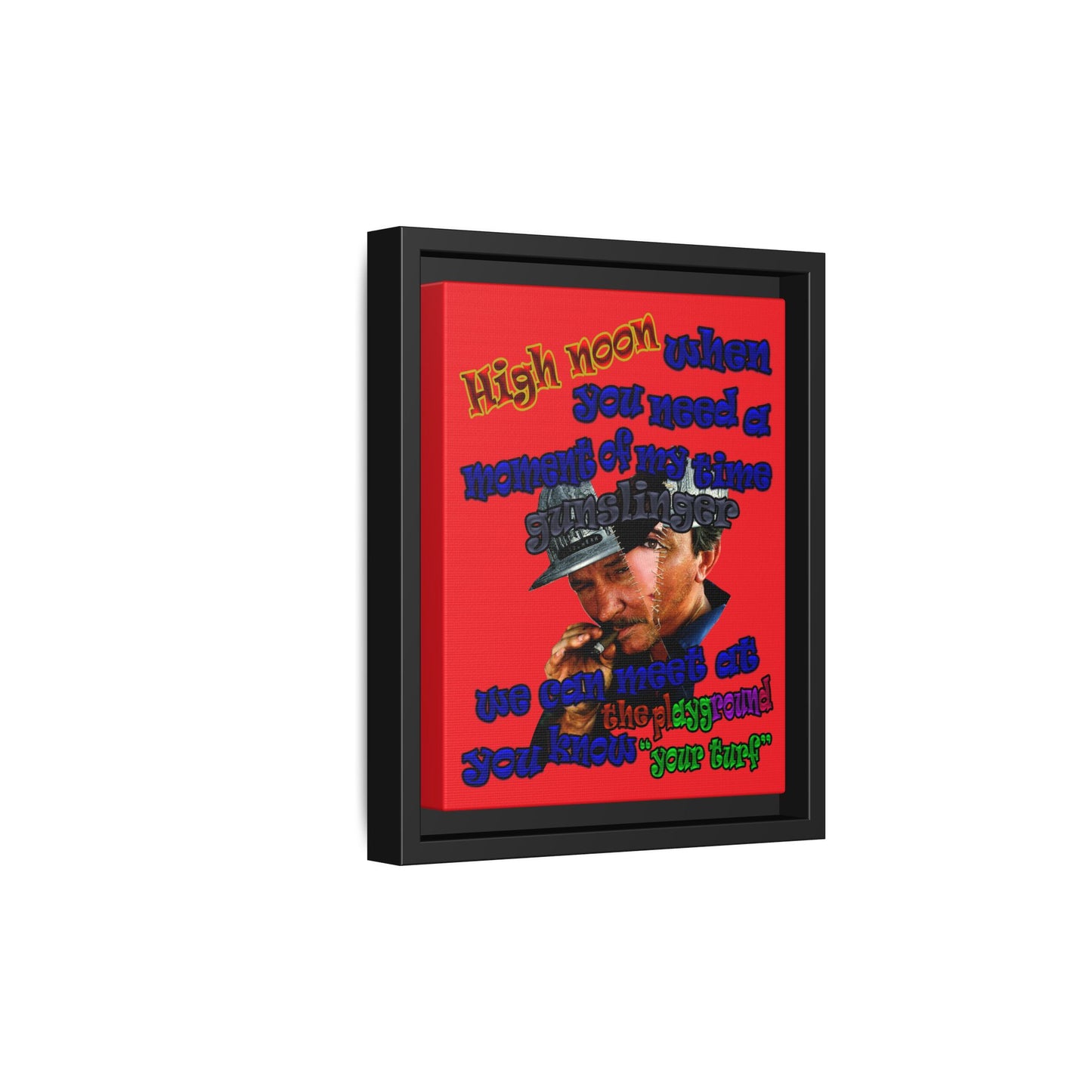 high noon - framed canvas art (red)