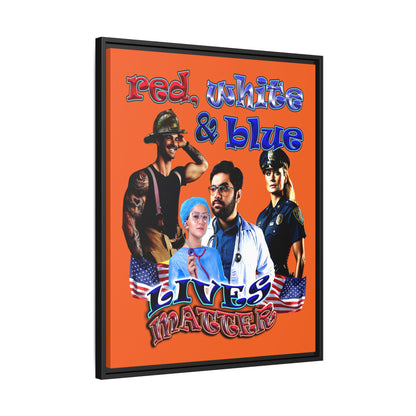 rw&b lives matter - framed canvas art (orange)