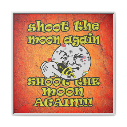 shoot the moon again - framed canvas art (burnt orange)
