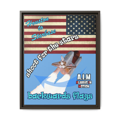 shoot for the stars - framed canvas art (light blue)