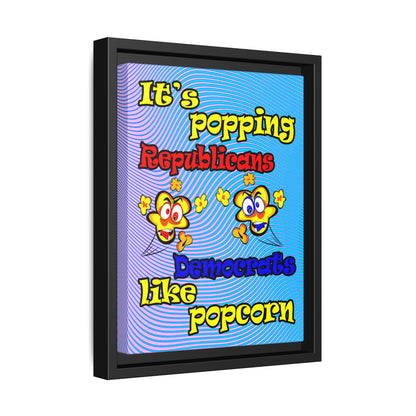 popping like popcorn - framed canvas art (light blue-purple wave)