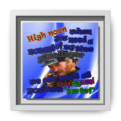 high noon - framed canvas art (blue-white wave)