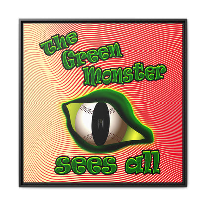 green monster - framed canvas art (yellow-orange wave)