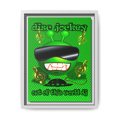 disc jockey - framed canvas art (logo green)