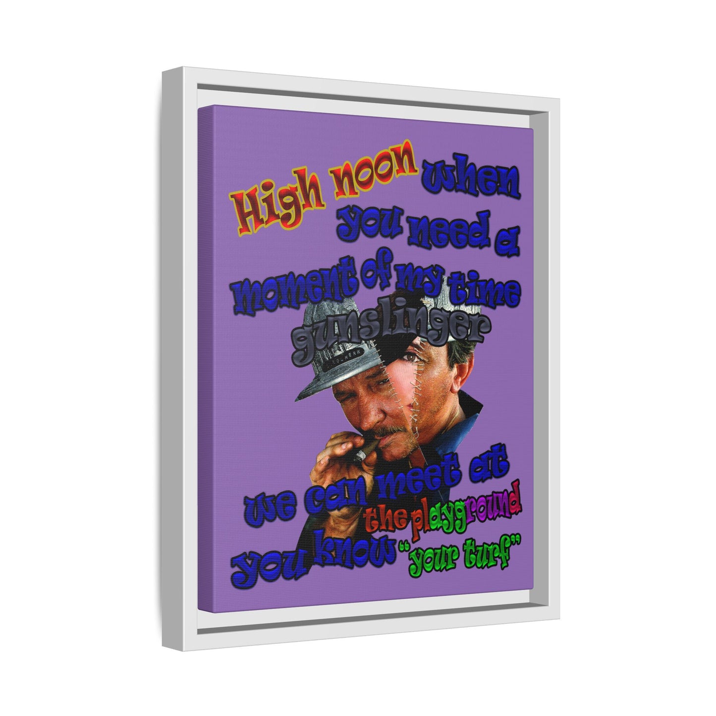 high noon - framed canvas art (light purple)