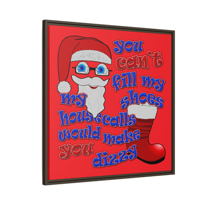 santa's shoes - framed canvas art (red)
