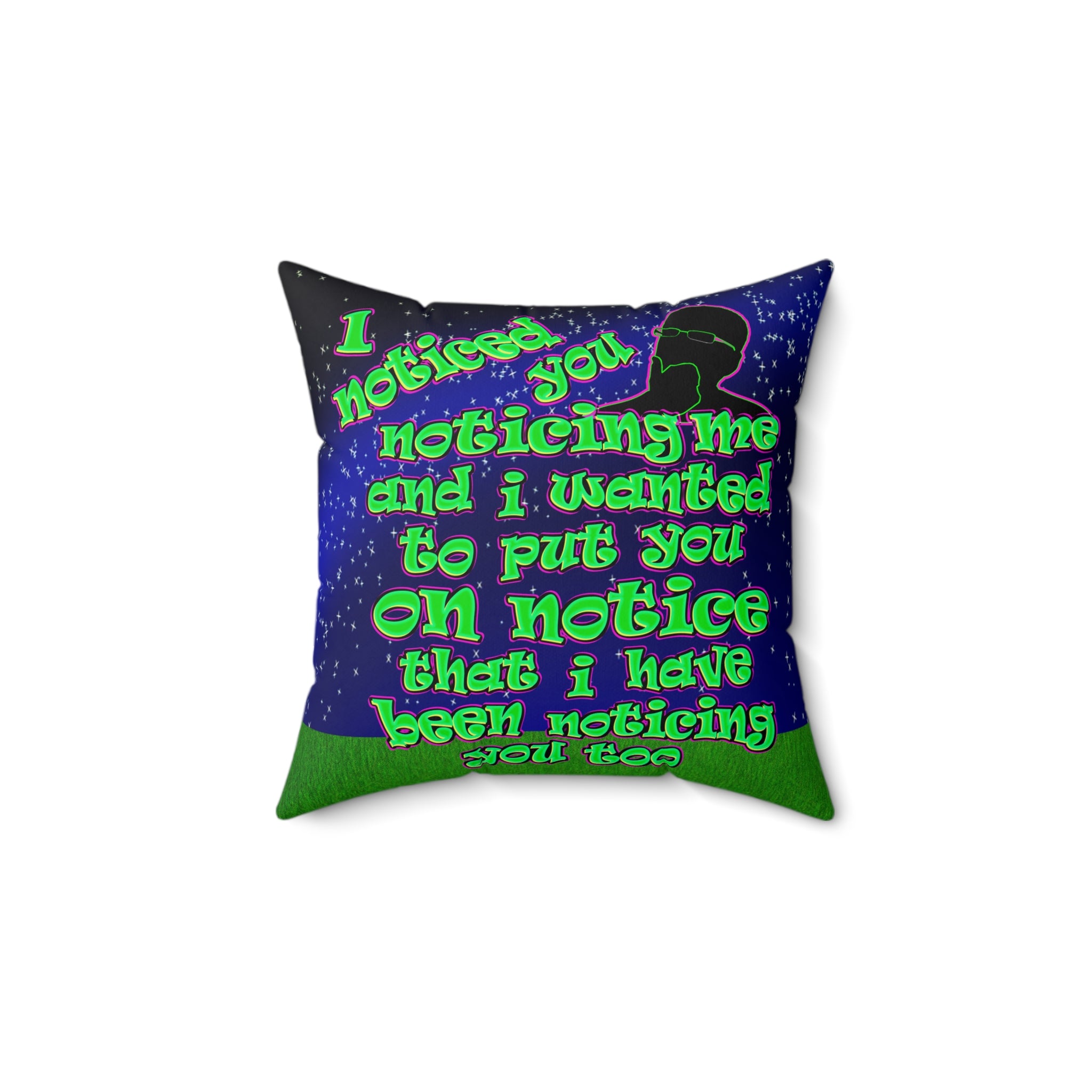 noticed you noticing - Faux Suede Square Pillow - ('snoops' background)