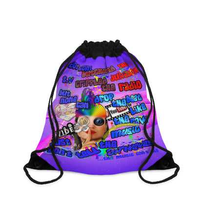drop the beat - Drawstring Bag (purple-pink wave)