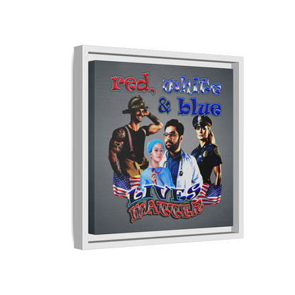 rw&b lives matter - framed canvas art (grey-light grey)