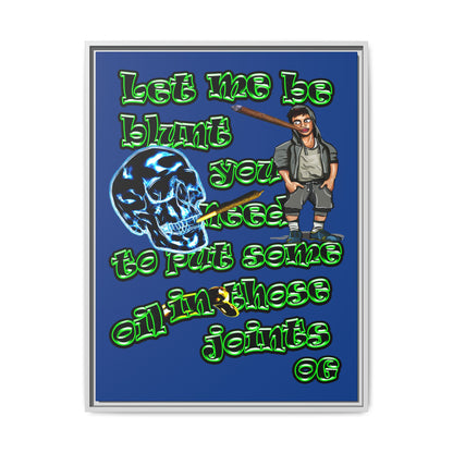 og - framed canvas art (dark blue)