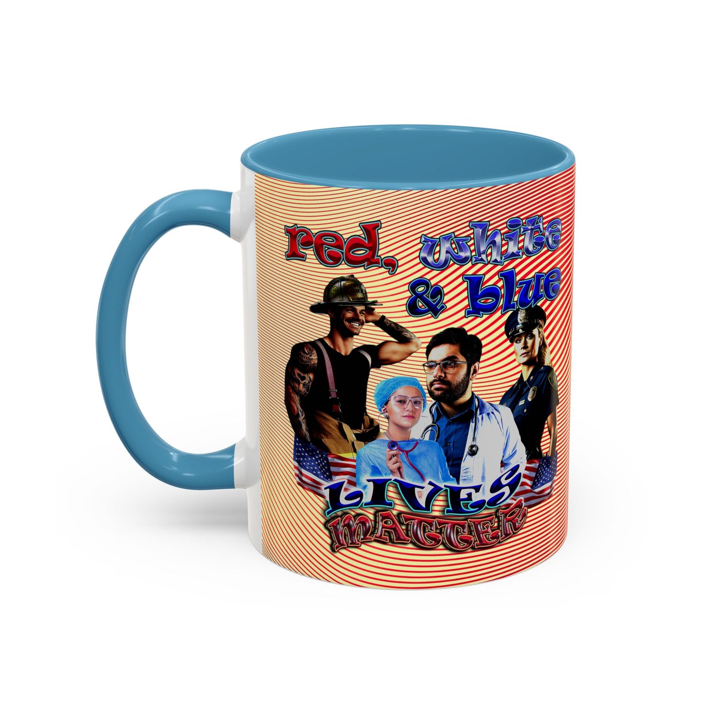 rw&b lives matter - Accent Mug (yellow-orange wave)