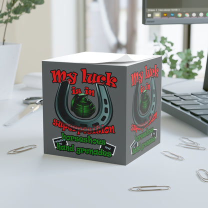 my luck - note cube (dark grey)