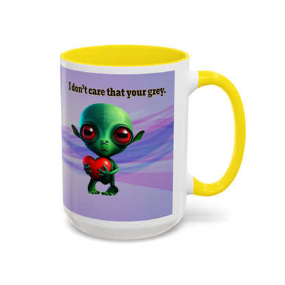 I don't care that your grey - Accent Mug (light blue-pink wave)
