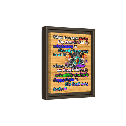 doggystyle - framed canvas art (butterscotch wood finish)