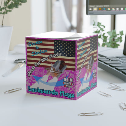 shoot for the stars - note cube (pink swirl)