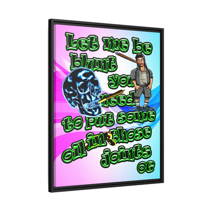 og - framed canvas art (light blue-pink wave)