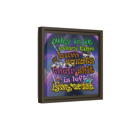 the bum's shit - framed canvas art (grey-pink wave)