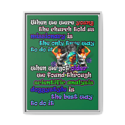 doggystyle - framed canvas art (dark green)