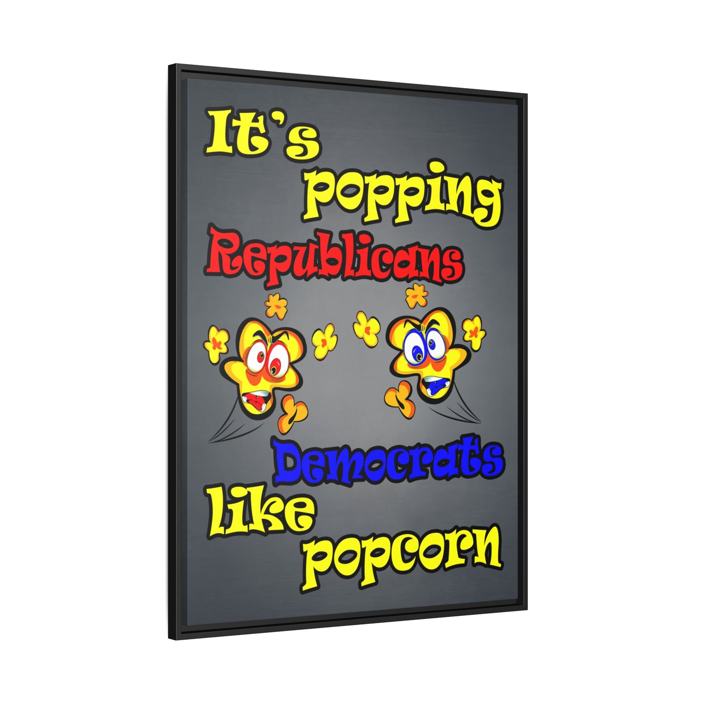 popping like popcorn - framed canvas art (grey-light grey)