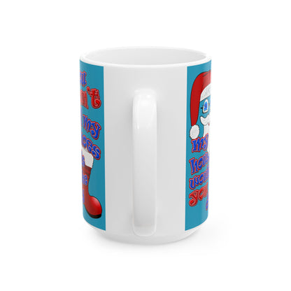 santa's shoes - White Mug (turquoise)