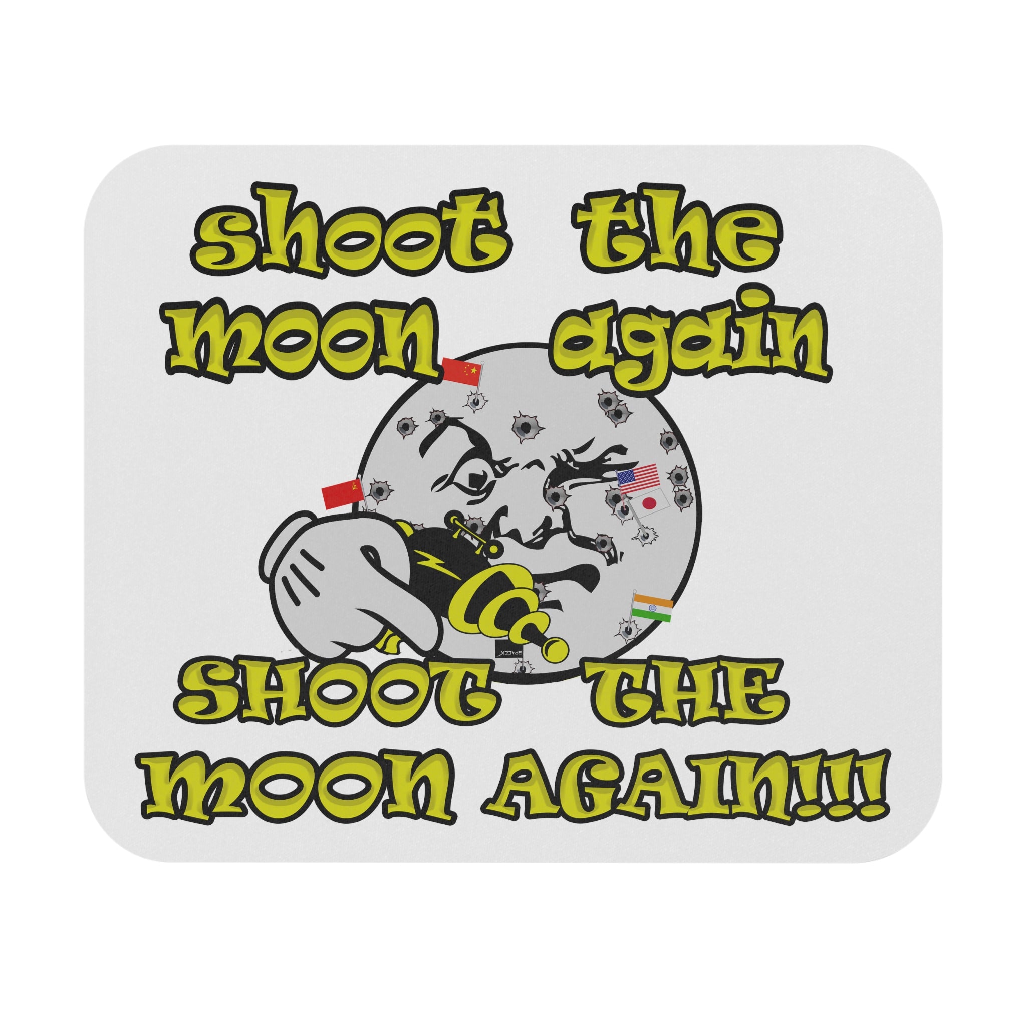 shoot the moon again - Mouse Pad (Rectangle) (white)