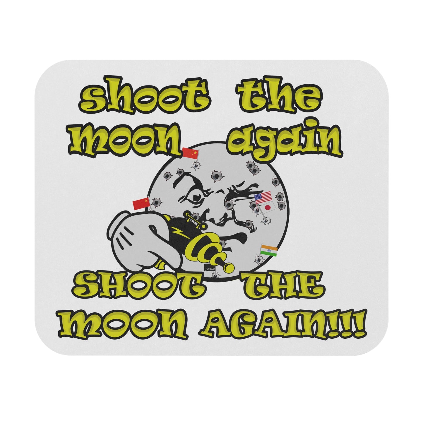 shoot the moon again - Mouse Pad (Rectangle) (white)