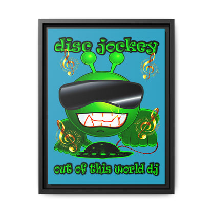 disc jockey - framed canvas art (turquoise)