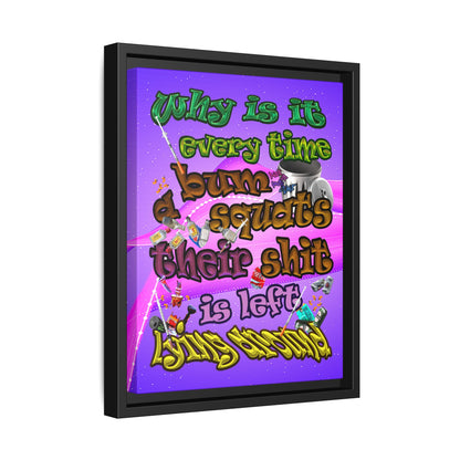 the bum's shit - framed canvas art (purple-pink wave)