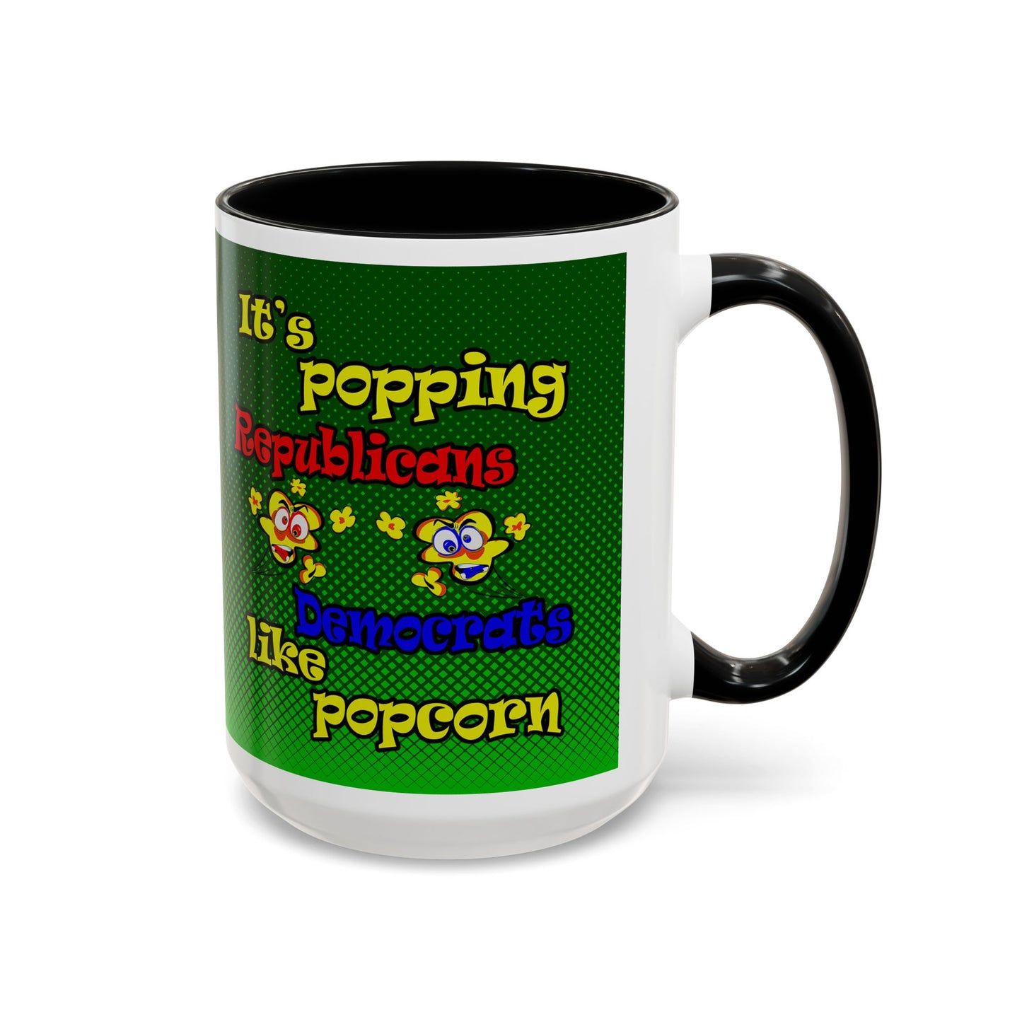 popping like popcorn - Accent Mug (logo green)