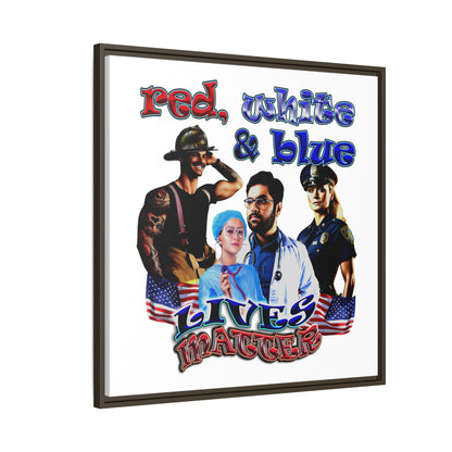 rw&b lives matter - framed canvas art (white)