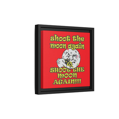 shoot the moon again - framed canvas art (red)