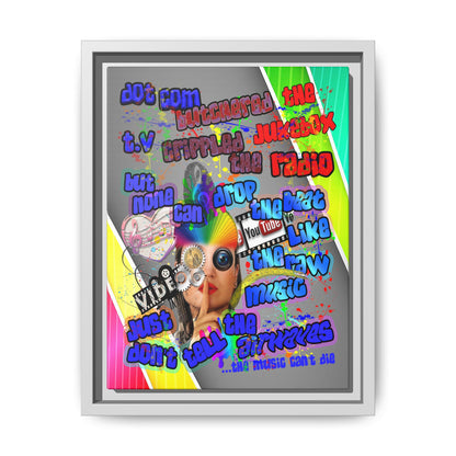 drop the beat - framed canvas art (rainbow split)