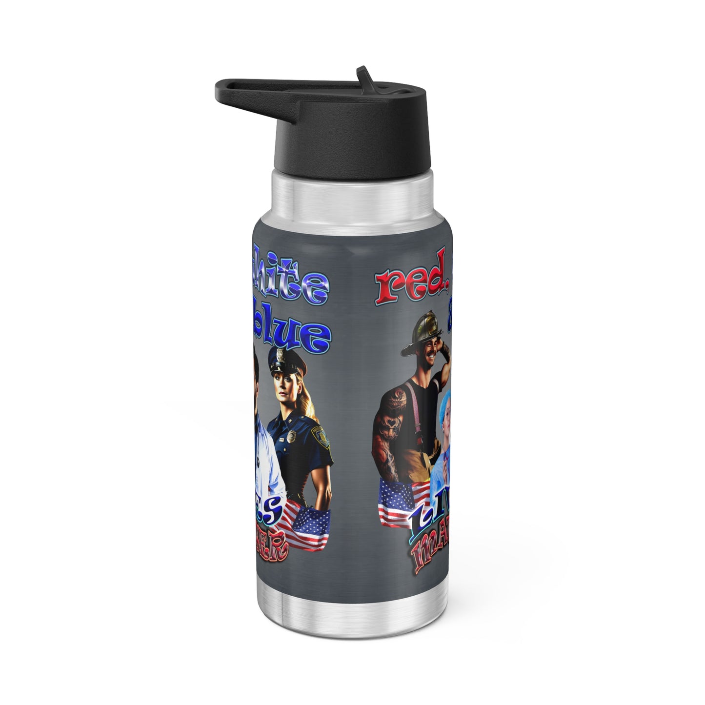 rw&b lives matter - Gator Tumbler, 32oz  (grey-light grey)