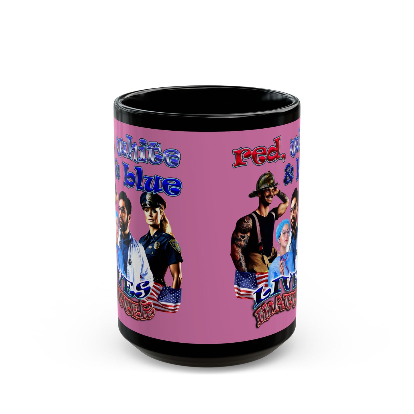 rw&b lives matter - Black Mug (light pink)