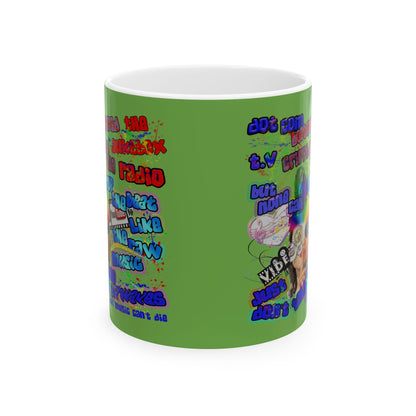 drop the beat - White Mug (green)