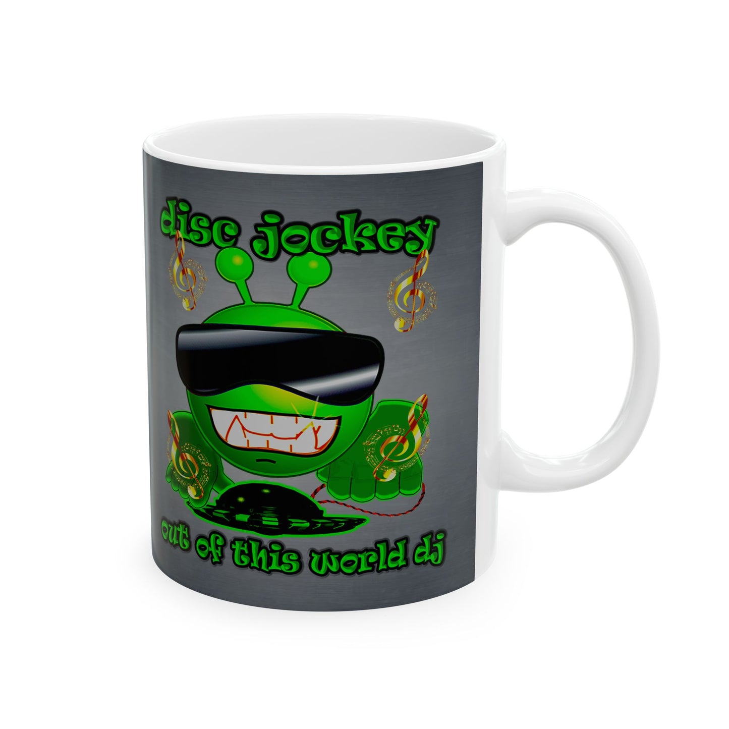 disc jockey - White Mug (grey-light grey)
