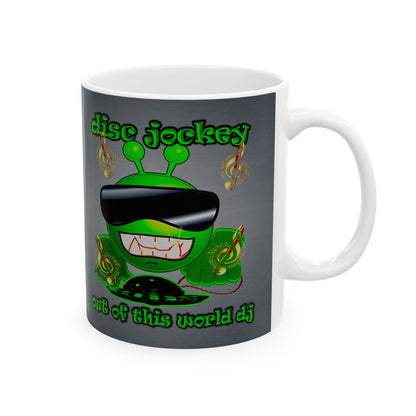 disc jockey - White Mug (grey-light grey)