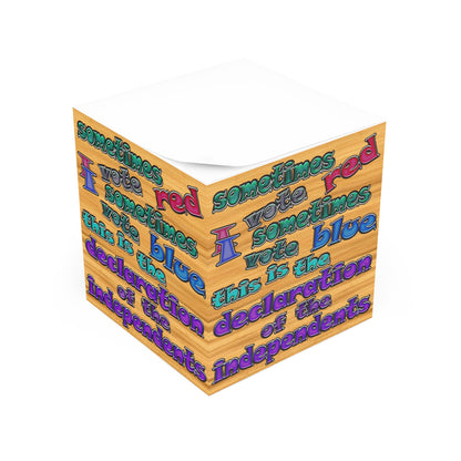 declaration of the independents - note cube (butterscotch wood finish)