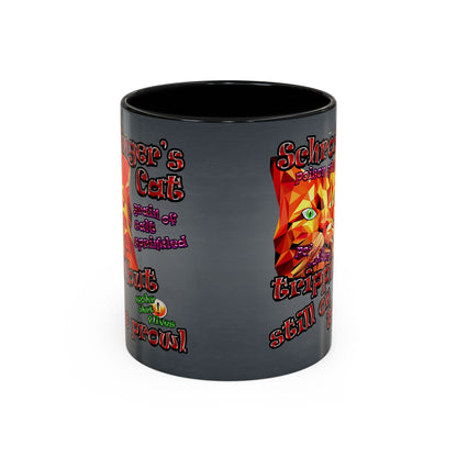 schrodinger's cat - Accent Mug (grey-light grey)