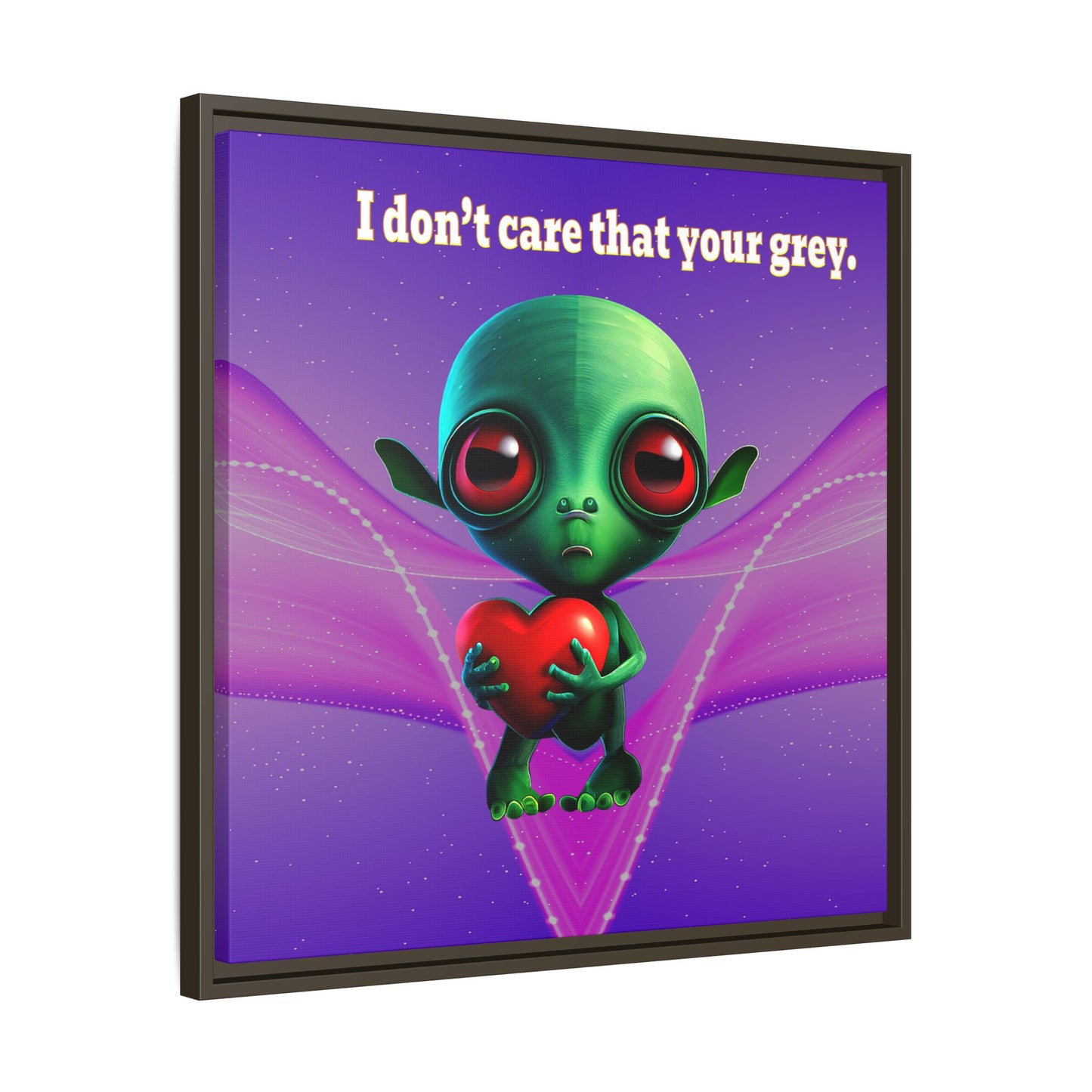 I don't care that your grey - framed canvas art (purple-pink wave)