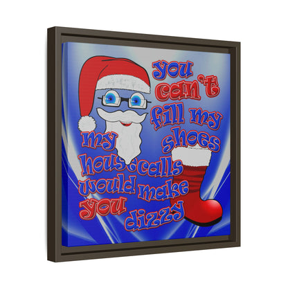 santa's shoes - framed canvas art (blue-white wave)