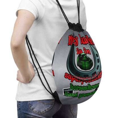 my luck - Drawstring Bag (brushed nickel)