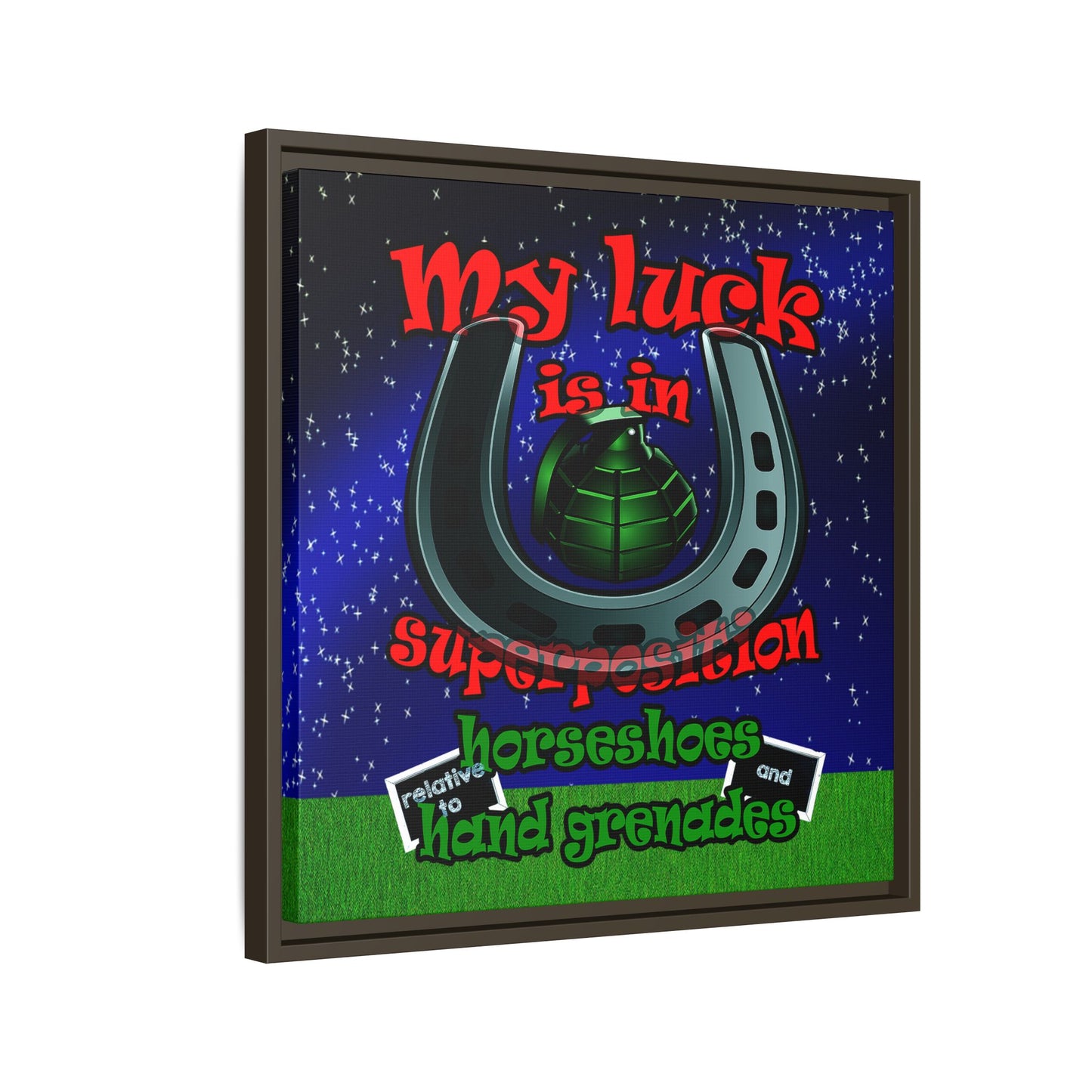 my luck - framed canvas art ('snoops' background)