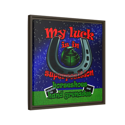 my luck - framed canvas art ('snoops' background)